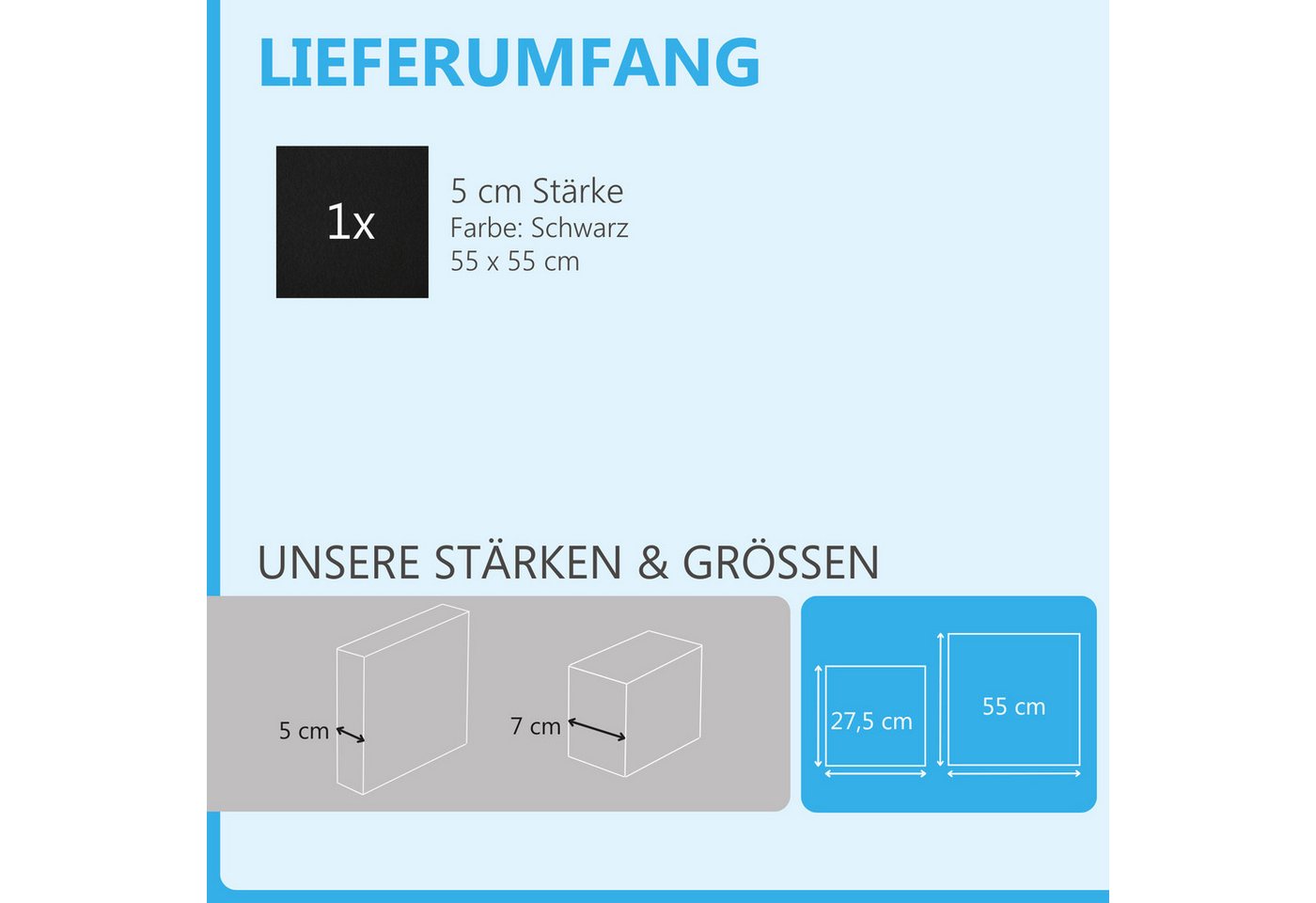 platino24 Akustikplatte Quadrat Basic aus Basotect ® G+ 55x55cm – Bild 3 von 5