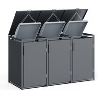 PLATS® Mülltonnenbox (ca. 198,5 x 80 x 116 cm, 3er, Anthrazit)