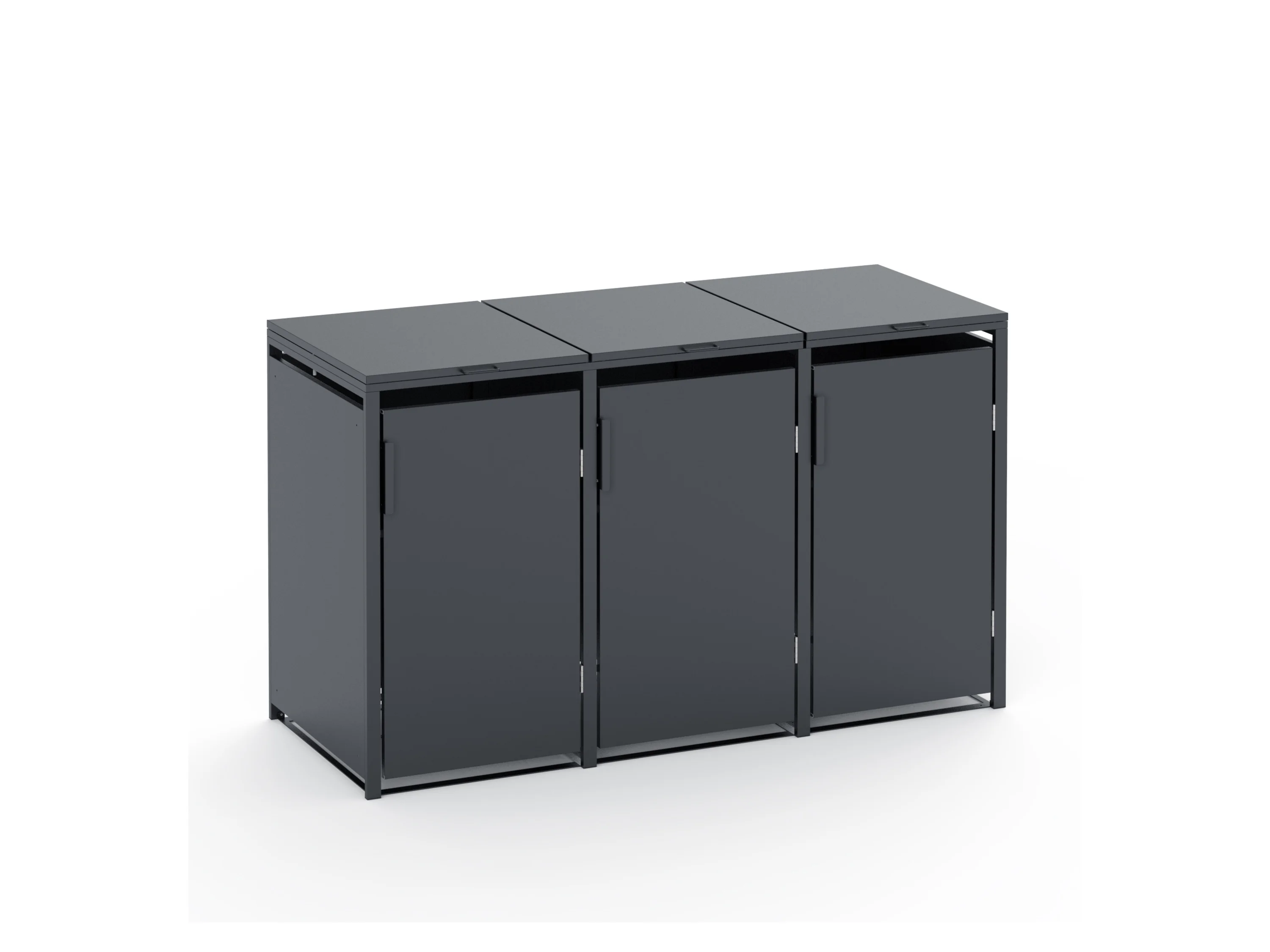 PLATS® Mülltonnenbox (ca. 198,5 x 80 x 116 cm, 3er, Anthrazit) – Bild 3 von 4