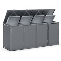 PLATS® Mülltonnenbox (ca. 265 x 80 x 116 cm, 4er, Anthrazit)