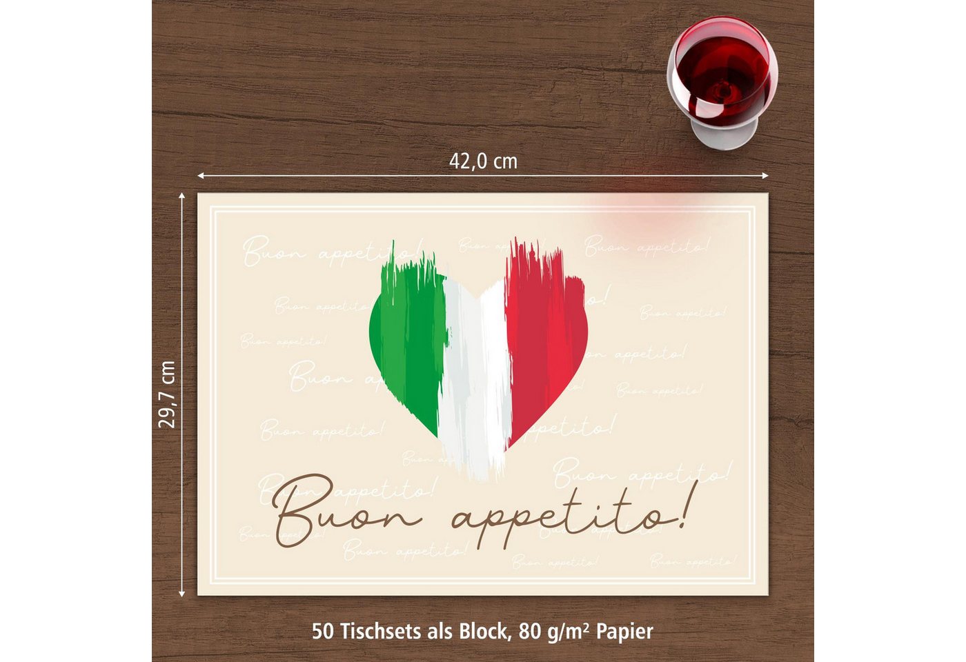 itenga Platzset itenga Tischset ITALIEN 50 Blatt Papier DIN A3 – Bild 2 von 3