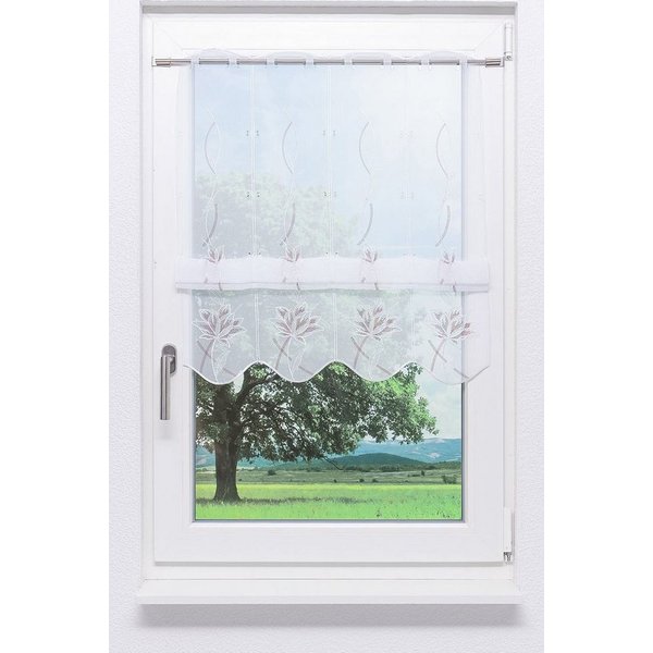 Plauener Spitze® Panneaux Kelchblüten (1 St), transparent, HxB 95x48cm