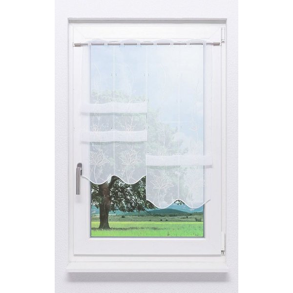 Plauener Spitze® Panneaux Kelchblüten (1 St), transparent, HxB 95x48cm