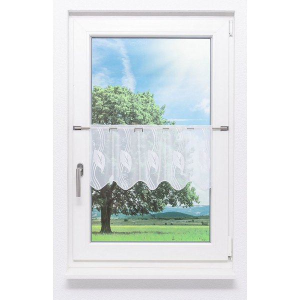 Plauener Spitze® Scheibengardine Blatt (1 St), transparent, HxB 30x48.9cm