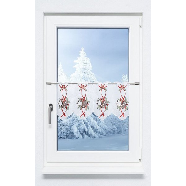 Plauener Spitze® Scheibengardine Lebkuchen (1 St), transparent, HxB 30x48.6cm