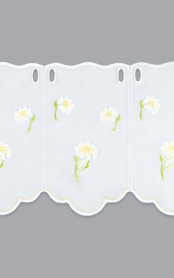 Plauener Spitze® Scheibengardine Margerite (1 St), transparent, HxB 30x48.9cm – Bild 3 von 5