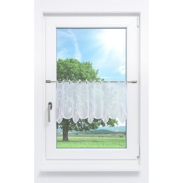 Plauener Spitze® Scheibengardine Melanie (1 St), transparent, HxB 35x48.6cm