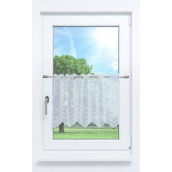 Plauener Spitze® Scheibengardine Melissa (1 St), transparent, HxB 45x48.6cm