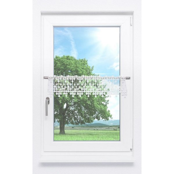 Plauener Spitze® Scheibengardine Pearl (1 St), transparent, HxB 18x40cm