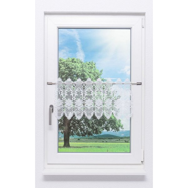 Plauener Spitze® Scheibengardine Spitzenblume (1 St), transparent, HxB 34x40.5cm
