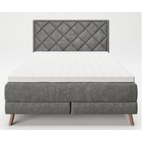PLAYBOY Boxspringbett "AUDREY" (Anthrazit, 140 x 200 cm)