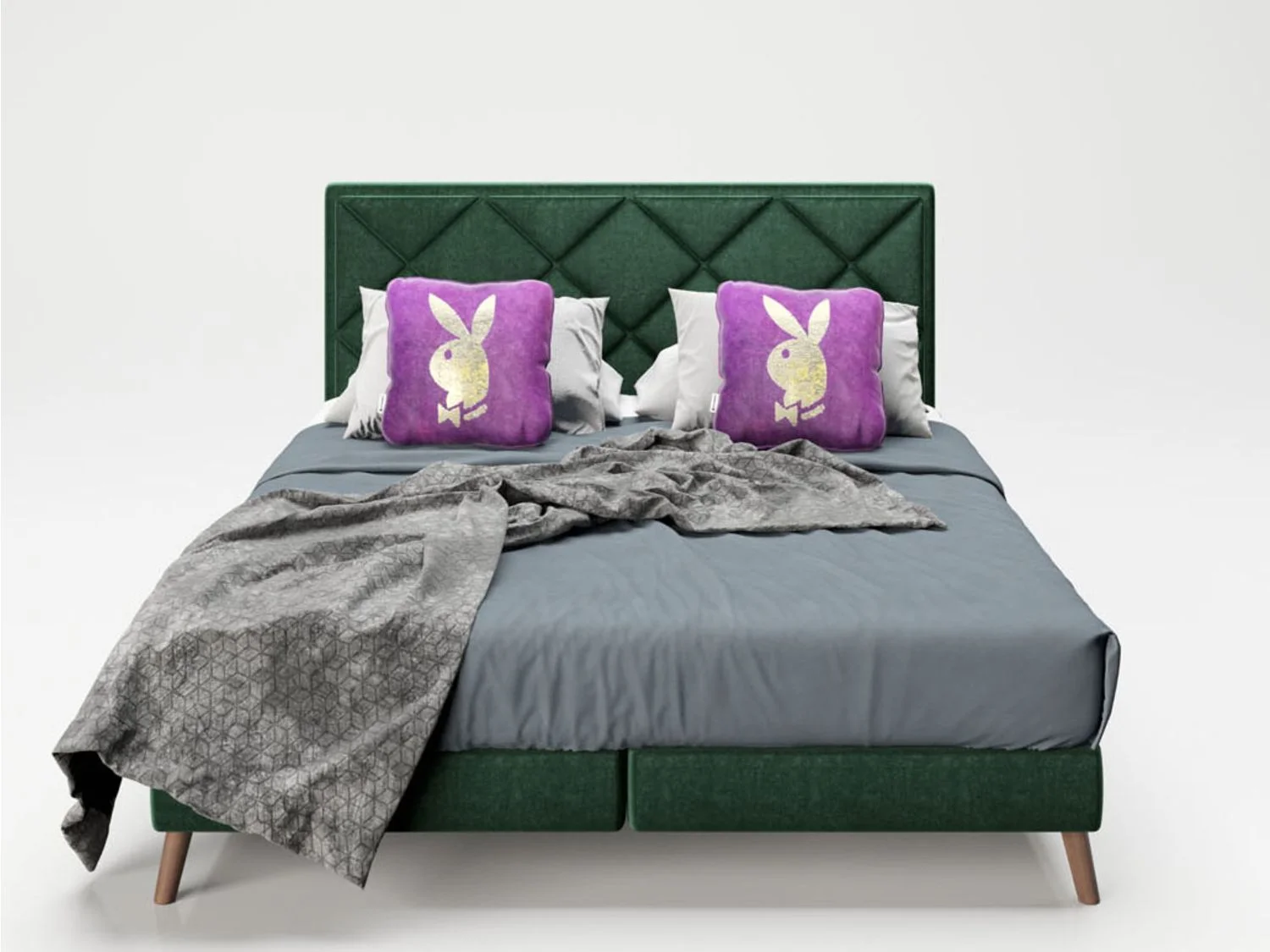 PLAYBOY Boxspringbett "AUDREY" (Petrol/Grün, 180 x 200 cm) – Bild 4 von 4