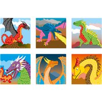 PLAYMAIS Little Mosaic, mit farbenfrohen Motiven (Fantasy Dragon)
