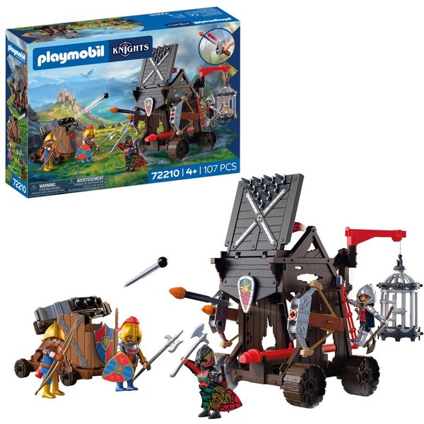 Playmobil® Angriffsturm Drachenritter (72210), Knights Konstruktions-Spielset, (107 St), Made in Europe