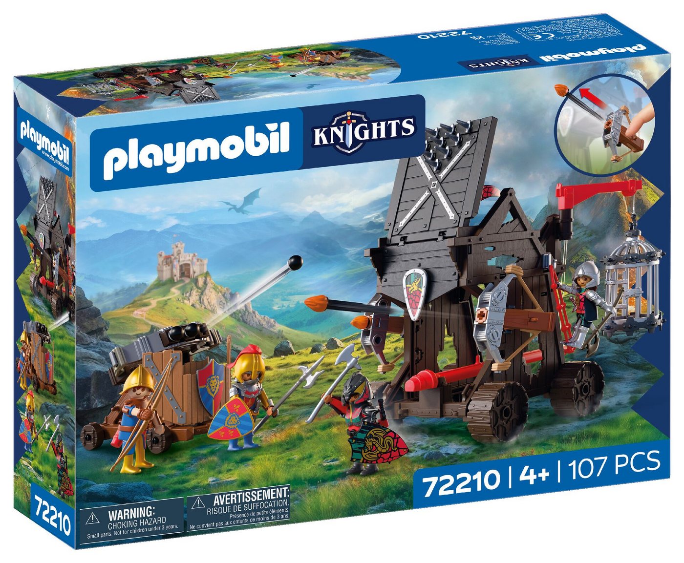 Playmobil® Angriffsturm Drachenritter (72210), Knights Konstruktions-Spielset, (107 St), Made in Europe – Bild 4 von 4