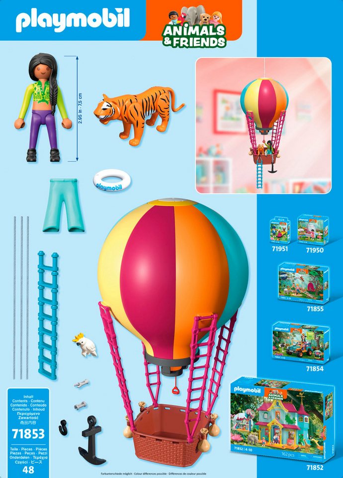 Playmobil® Ballonreise (71853), Animals & Friends Konstruktions-Spielset, (48 St), Made in Europe – Bild 5 von 5