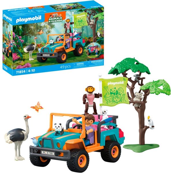 Playmobil® Bunter Geländewagen (71854), Animals & Friends Konstruktions-Spielset, (49 St), Made in Europe