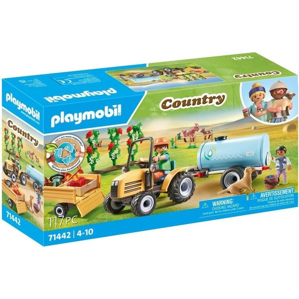 Playmobil® PLAYMOBIL Country 71442 Traktor mit Anhänger + Wassertank Bauernhof 4+ Konstruktions-Spielset