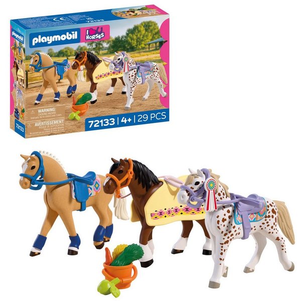 Playmobil® Drei Sammelpferde (72133), I Love Horses Konstruktions-Spielset, (29 St), Made in Europe