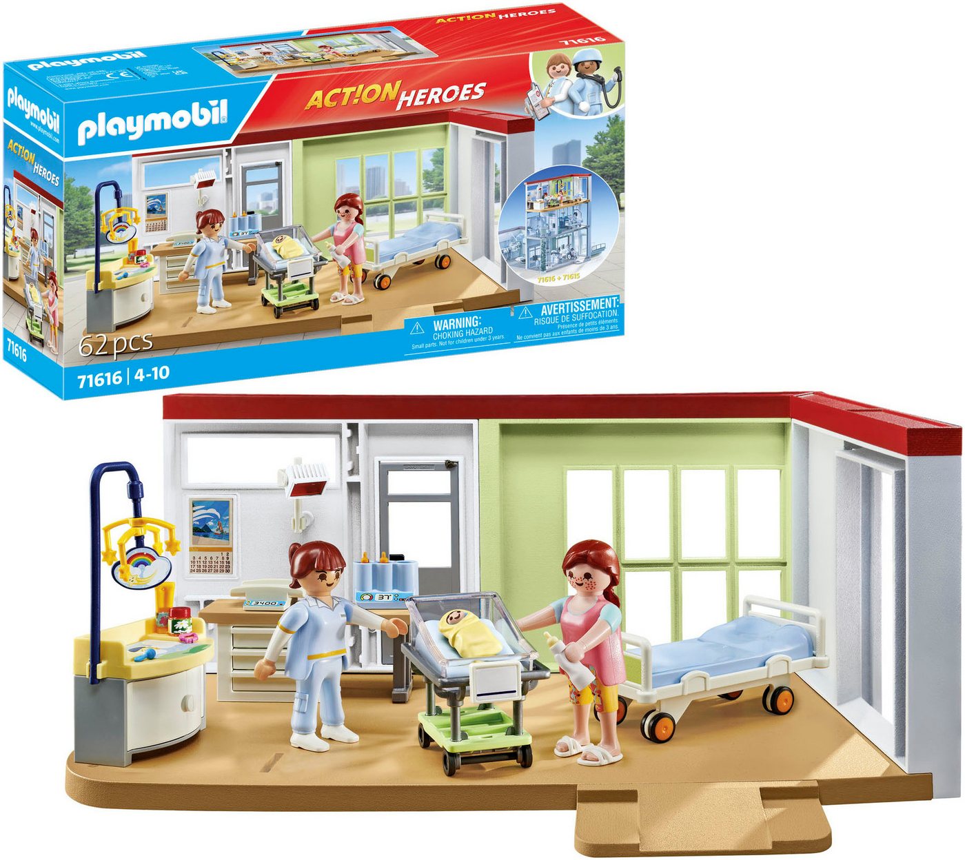 Playmobil® Entbindungsstation (71616), Action Heroes Konstruktions-Spielset, (62 St), Made in Europe – Bild 2 von 5