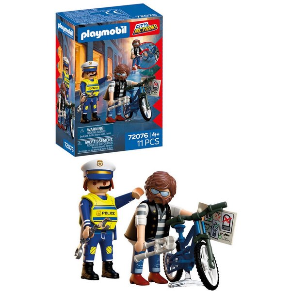 Playmobil® Fahrradraub (72076), City Action Konstruktions-Spielset, (11 St), Made in Europe