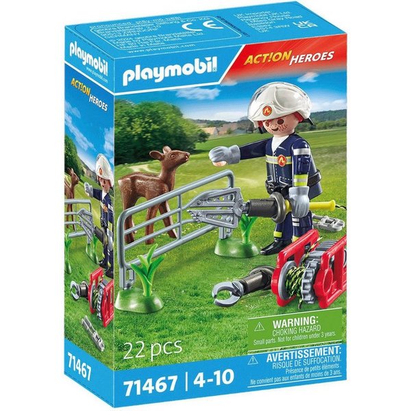 Playmobil® Feuerwehr-Tierrettung (71467), Action Heroes Konstruktions-Spielset, (22 St), Made in Europe
