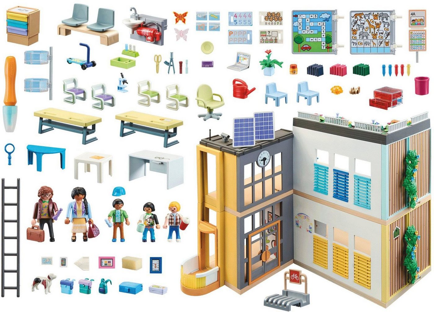 Playmobil® Große Schule (71327), My City Life Konstruktions-Spielset, (282 St), Made in Germany – Bild 2 von 5