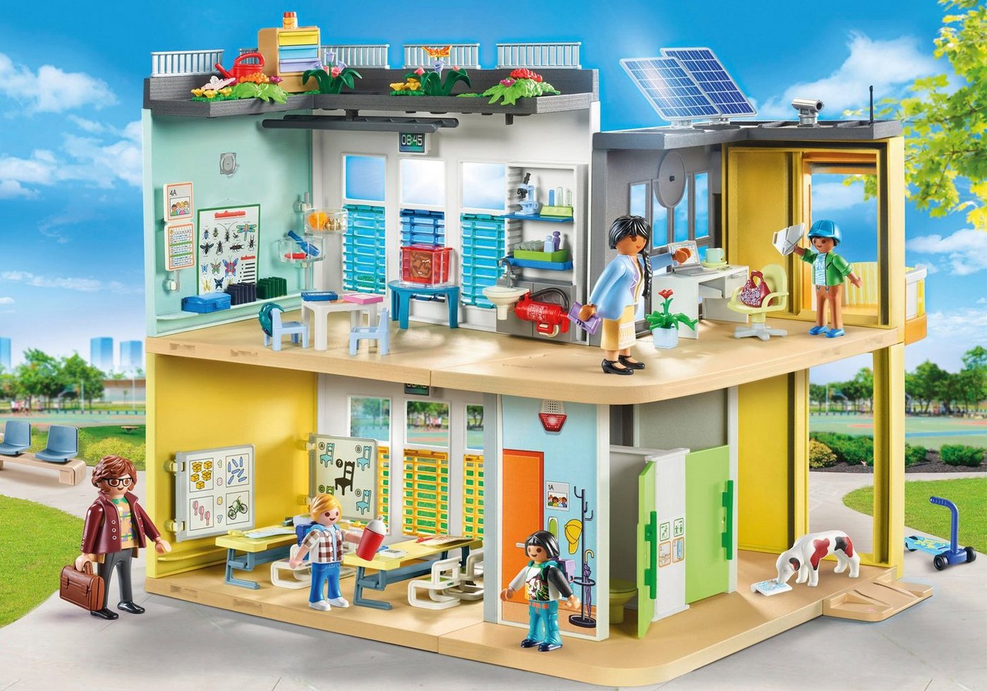 Playmobil® Große Schule (71327), My City Life Konstruktions-Spielset, (282 St), Made in Germany – Bild 3 von 5