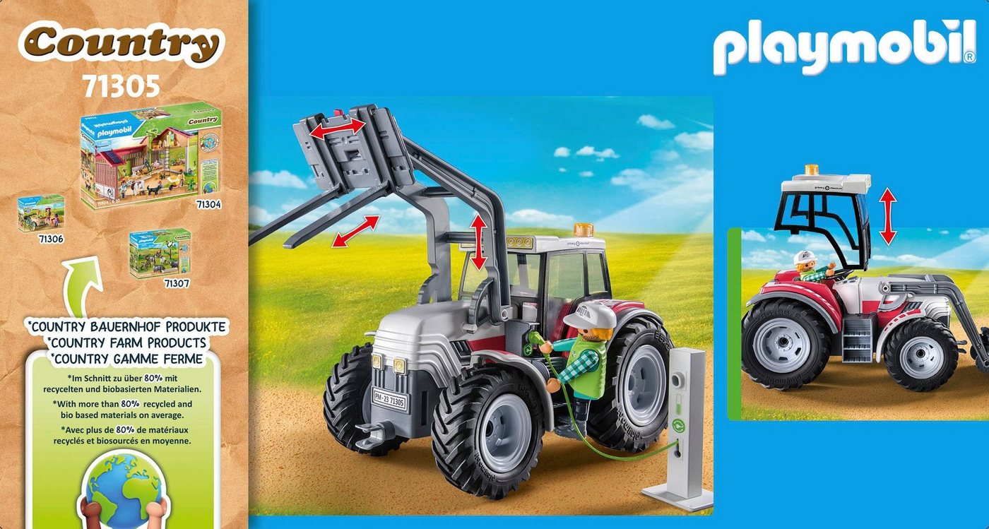 Playmobil® Großer Traktor (71305), Country Konstruktions-Spielset, (31 St), teilweise aus recyceltem Material, Made in Germany – Bild 3 von 5