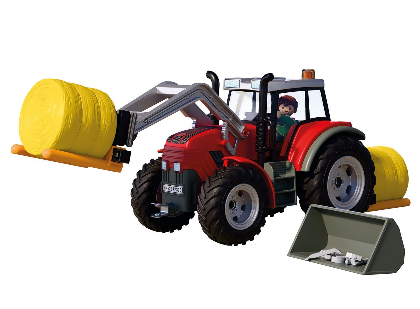Playmobil® Großer Traktor mit Heuballen (72305), Country Konstruktions-Spielset, Made in Germany – Bild 2 von 4