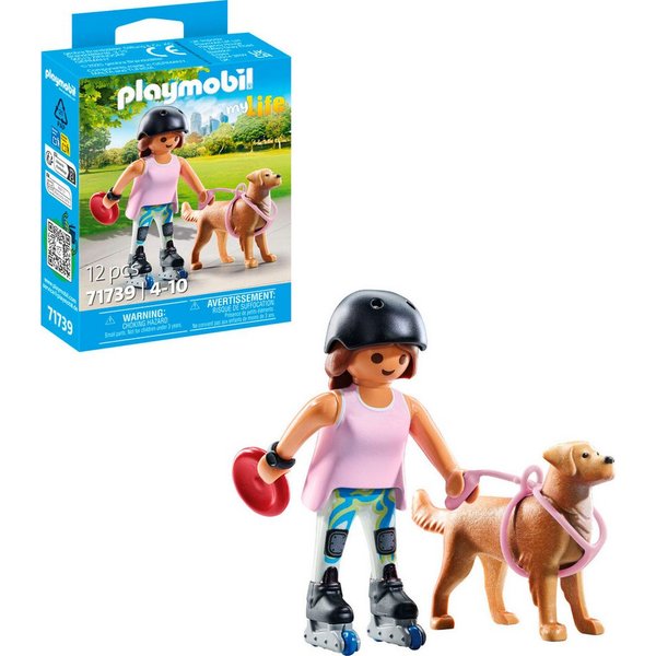 Playmobil® Inlinerin mit Retriever (71739), Playmobil My Life Konstruktions-Spielset, (12 St)