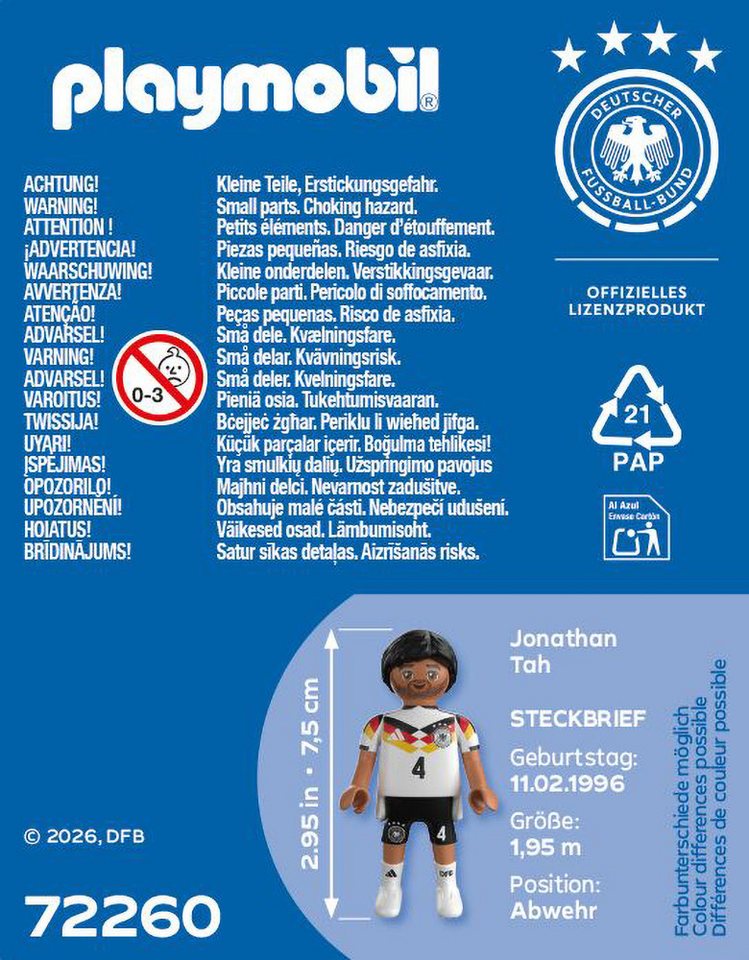 Playmobil® Jonathan Tah (72260), DFB Konstruktions-Spielset, Made in Europe – Bild 3 von 3