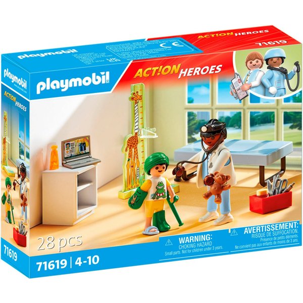 Playmobil® Kinderarzt mit Teddybär (71619), Action Heroes Konstruktions-Spielset, (28 St), Made in Europe