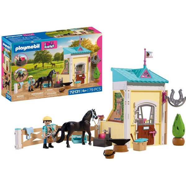 Playmobil® Kleiner Stall mit Hufschmied (72131), I Love Horses Konstruktions-Spielset, (79 St), mit Licht, Made in Europe