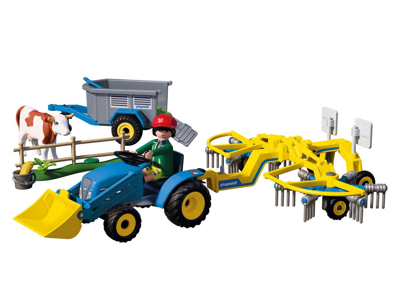 Playmobil® Kleiner Traktor mit Heuschwader (72163), Country Konstruktions-Spielset, Made in Europe – Bild 2 von 4