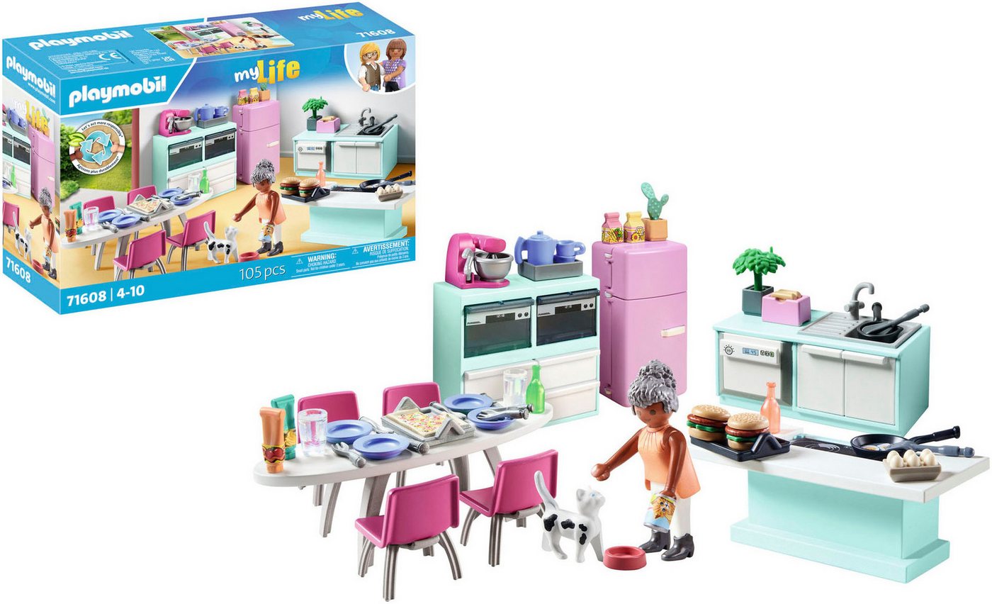 Playmobil® Küche mit Essplatz (71608), myLife Konstruktions-Spielset, (105 St), Made in Europe – Bild 2 von 5