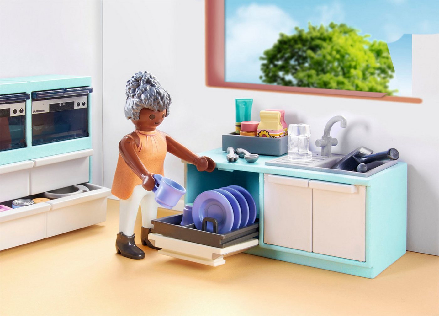 Playmobil® Küche mit Essplatz (71608), myLife Konstruktions-Spielset, (105 St), Made in Europe – Bild 4 von 5