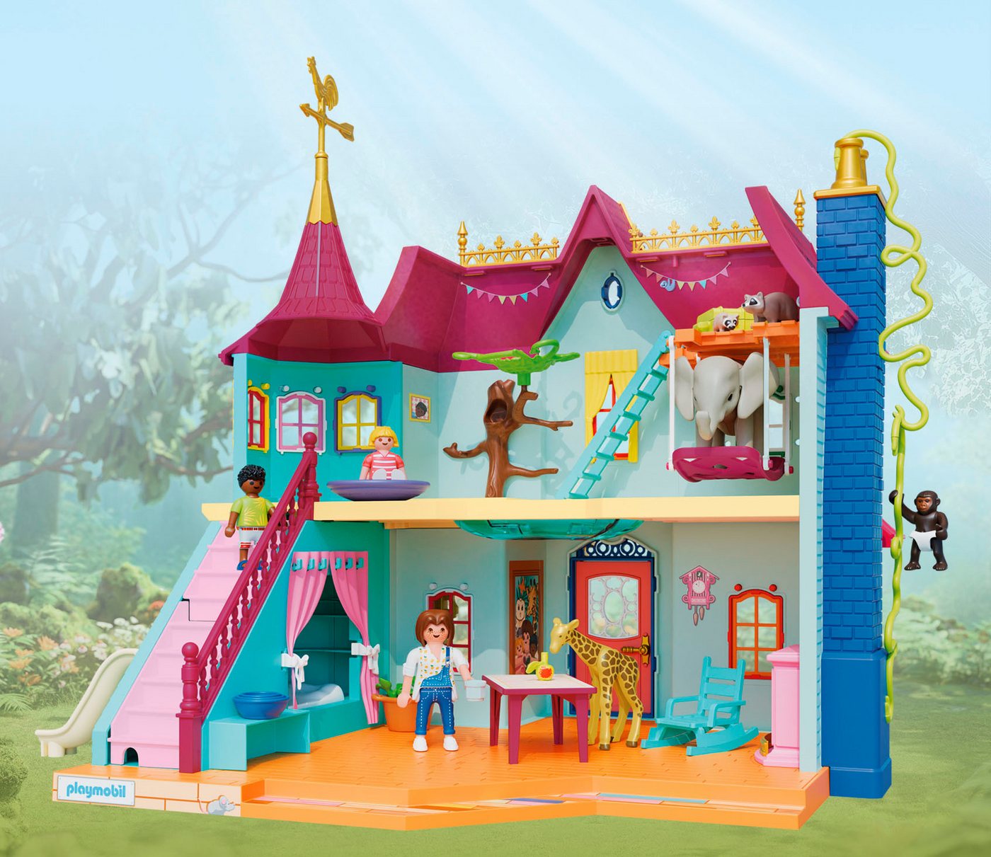 Playmobil® Kunterbunte Tiervilla (71852), Animals & Friends Konstruktions-Spielset, (162 St), Made in Germany – Bild 4 von 5