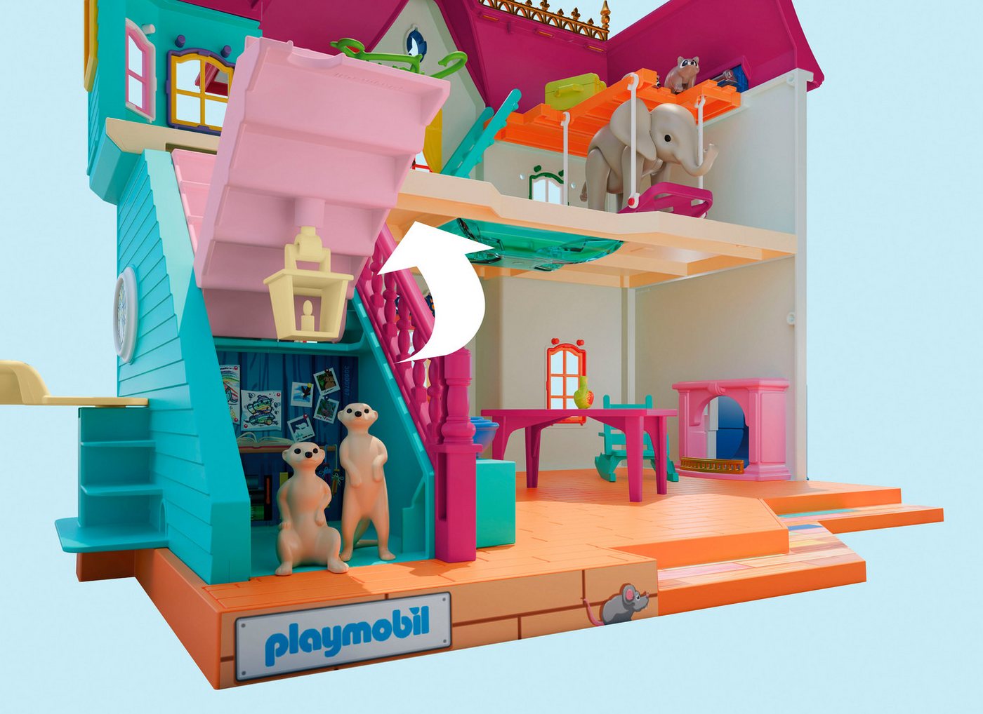 Playmobil® Kunterbunte Tiervilla (71852), Animals & Friends Konstruktions-Spielset, (162 St), Made in Germany – Bild 5 von 5