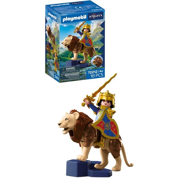 Playmobil® Löwe mit goldenem Ritter (72212), Knights Konstruktions-Spielset, (18 St), Made in Europe