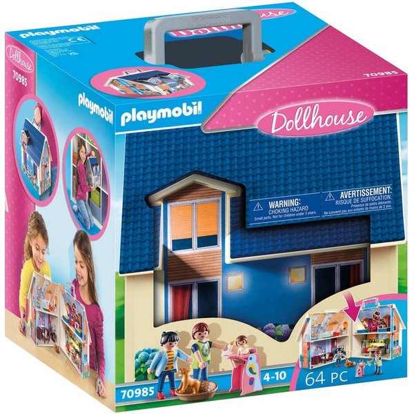 Playmobil® Mitnehm-Puppenhaus (70985), Dollhouse Konstruktions-Spielset, (64 St), Made in Europe