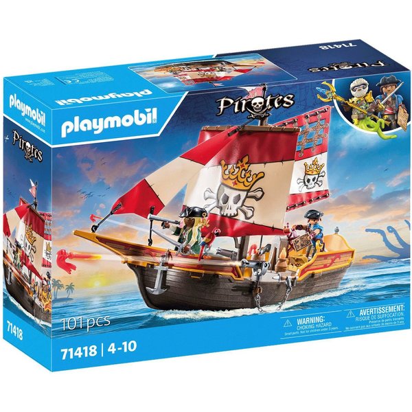 Playmobil® Piratenschiff (71418), Pirates Konstruktions-Spielset, (101 St), Made in Europe