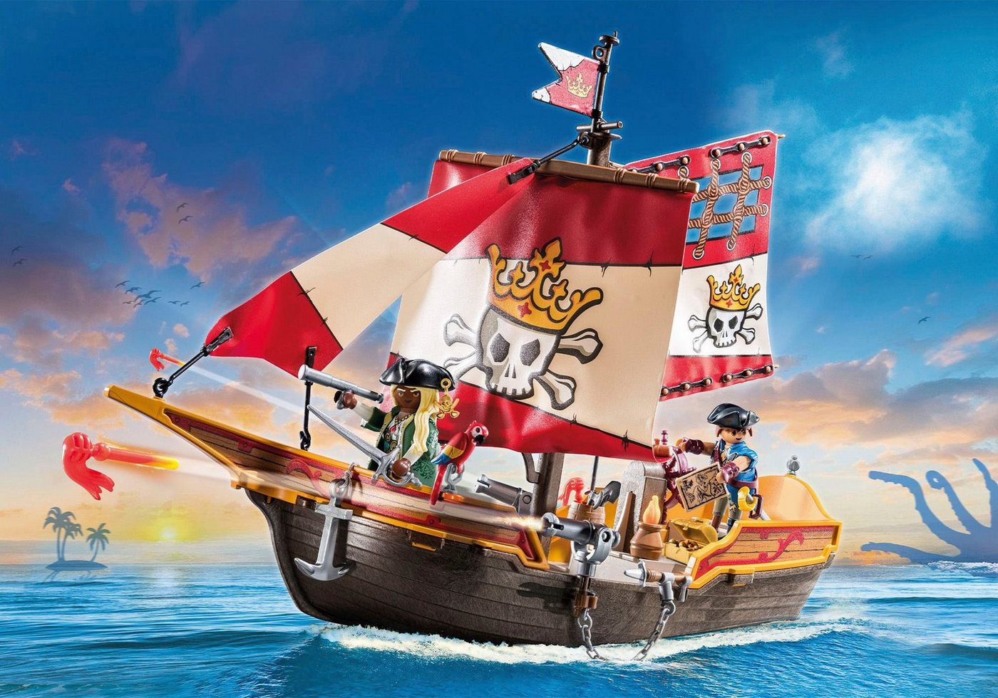 Playmobil® Piratenschiff (71418), Pirates Konstruktions-Spielset, (101 St), Made in Europe – Bild 2 von 5