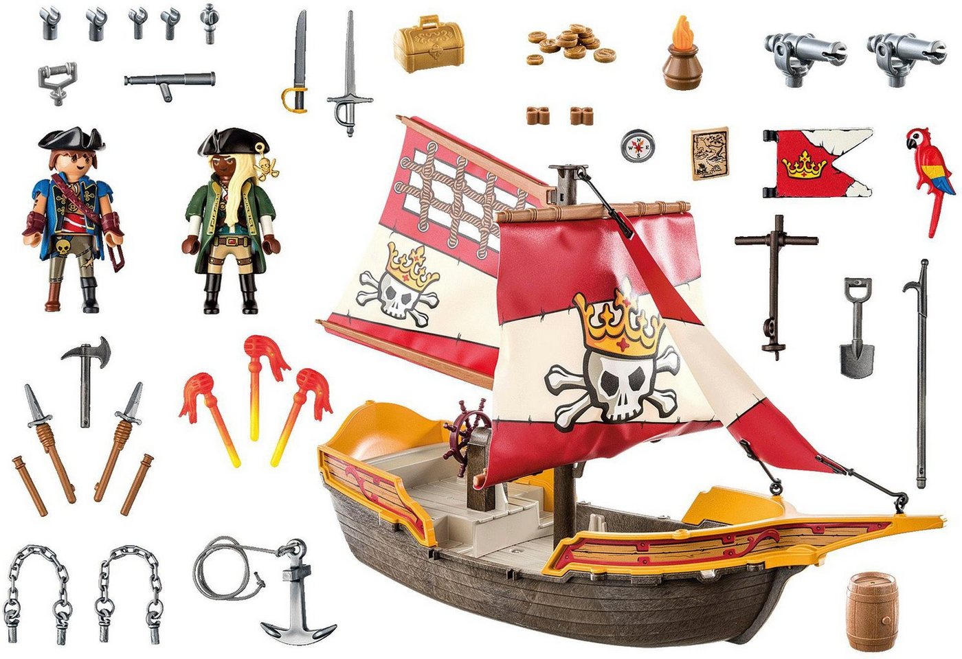 Playmobil® Piratenschiff (71418), Pirates Konstruktions-Spielset, (101 St), Made in Europe – Bild 3 von 5