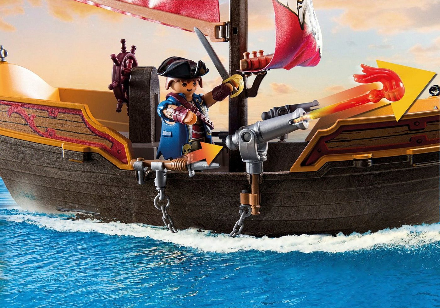 Playmobil® Piratenschiff (71418), Pirates Konstruktions-Spielset, (101 St), Made in Europe – Bild 5 von 5