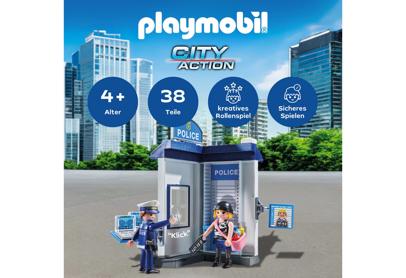 Playmobil® Polizei Ermittlungszimmer (71733), Playmobil Action Heroes Konstruktions-Spielset, (38 St), Made in Europe – Bild 2 von 5