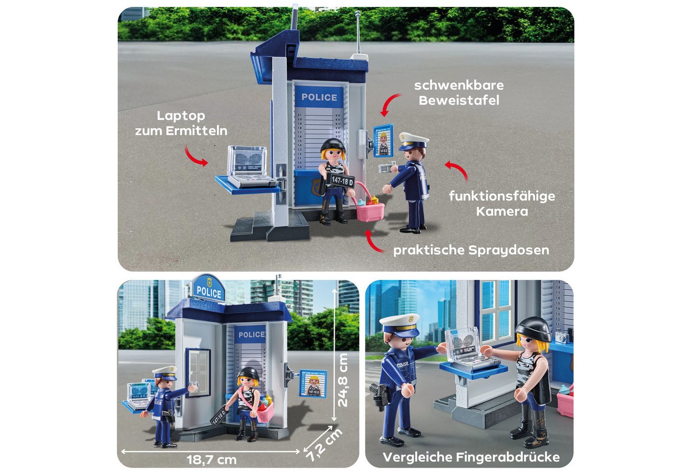 Playmobil® Polizei Ermittlungszimmer (71733), Playmobil Action Heroes Konstruktions-Spielset, (38 St), Made in Europe – Bild 4 von 5