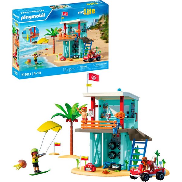 Playmobil® Rettungsturm mit Beach buggy (71903), My Life Konstruktions-Spielset, (125 St), Made in Europe