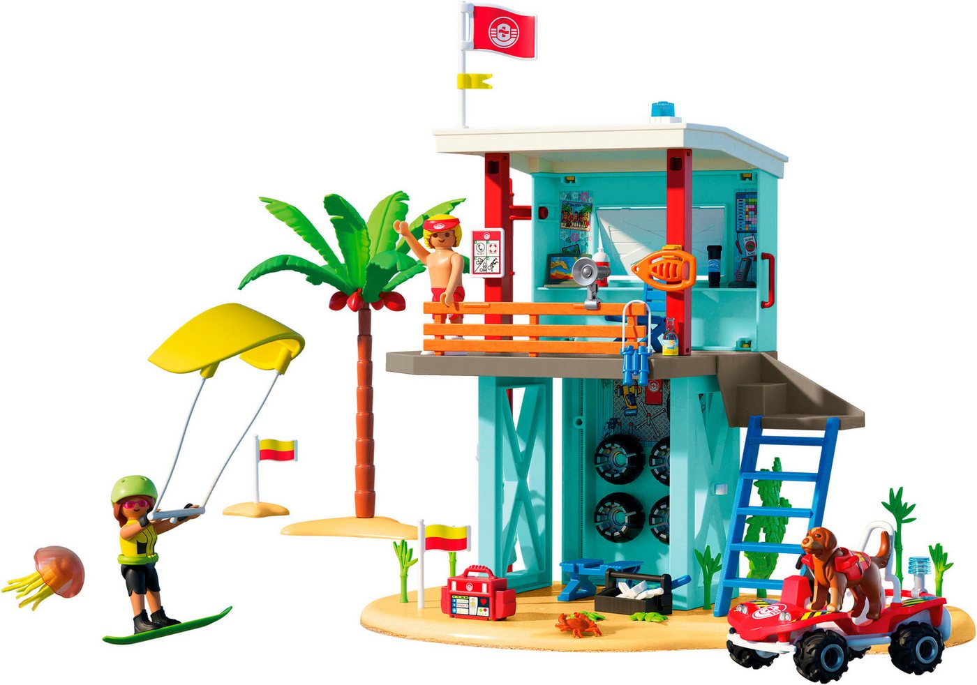 Playmobil® Rettungsturm mit Beach buggy (71903), My Life Konstruktions-Spielset, (125 St), Made in Europe – Bild 2 von 5