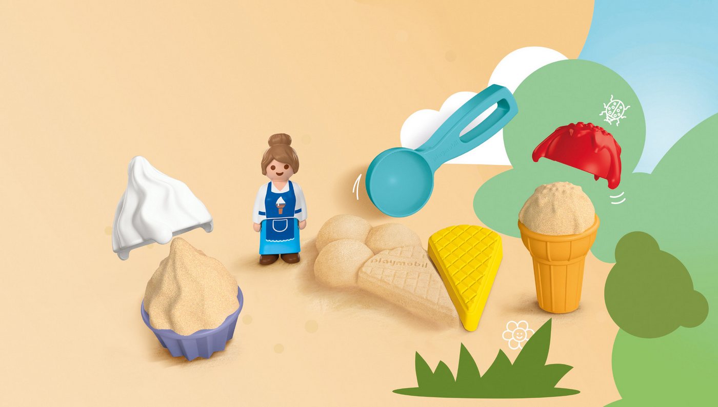 Playmobil® Sandform-Set Sand-Eisdiele (72006), Junior Sand, (7-tlg), Made in Europe – Bild 2 von 4